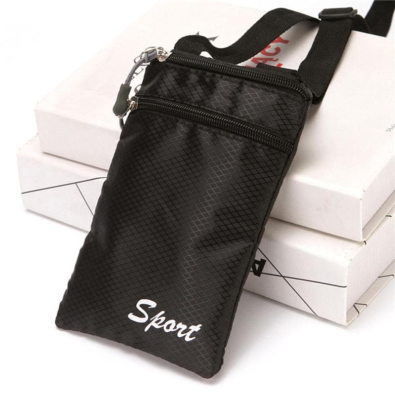Mobile Phone Bag Simple Fashion Over The Shoulder Square Messenger Bag Letter Storage Bag Travel Phone Pouch Purse black