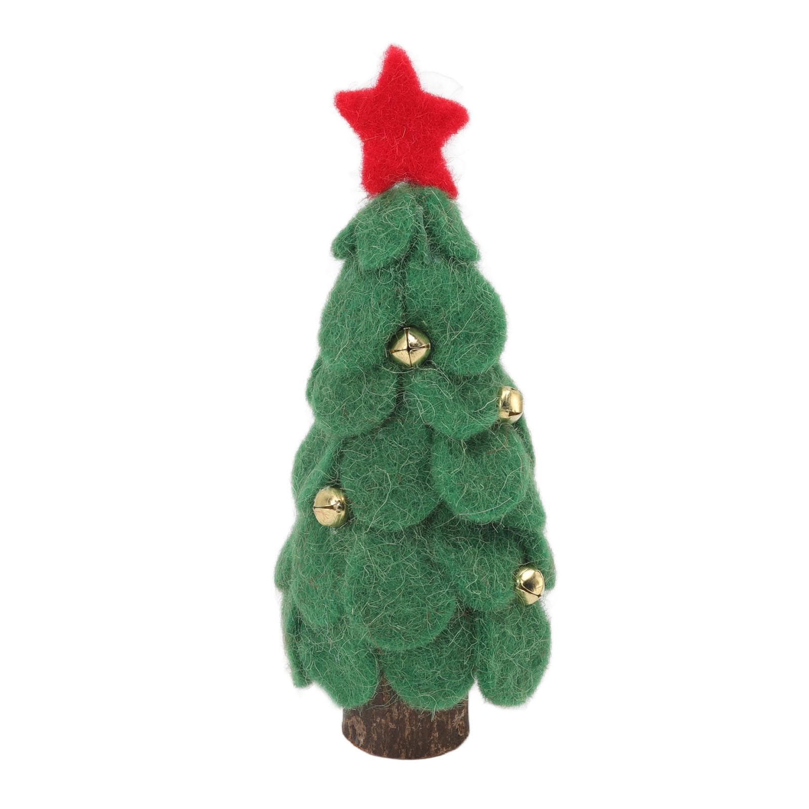 Wool Felt Christmas Tree Wood Small Christmas Tree Decorations for Home Display Window Green green