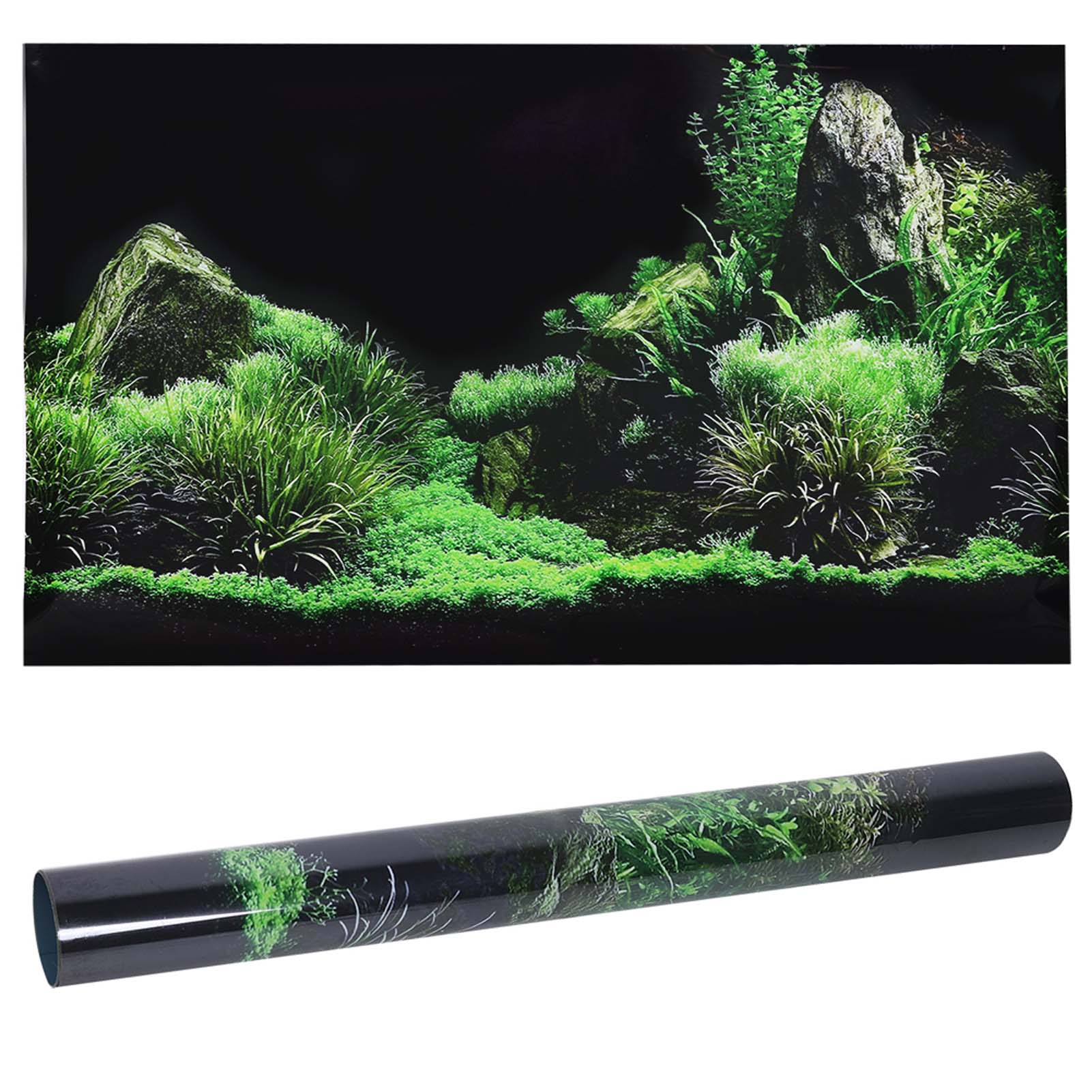 Aquarium Fish Tank Seafloor Water Grass Background Decoration Painting PVC Sticker 76 x 46cm