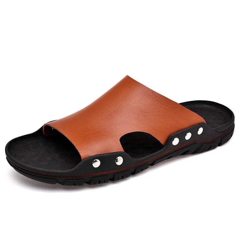 Genuine Leather Sandals Men's Comfortable Slipper Man Luxury 2024 Male Shoes Sneakers House Slippers Man Summer Flip Flop Slides 39