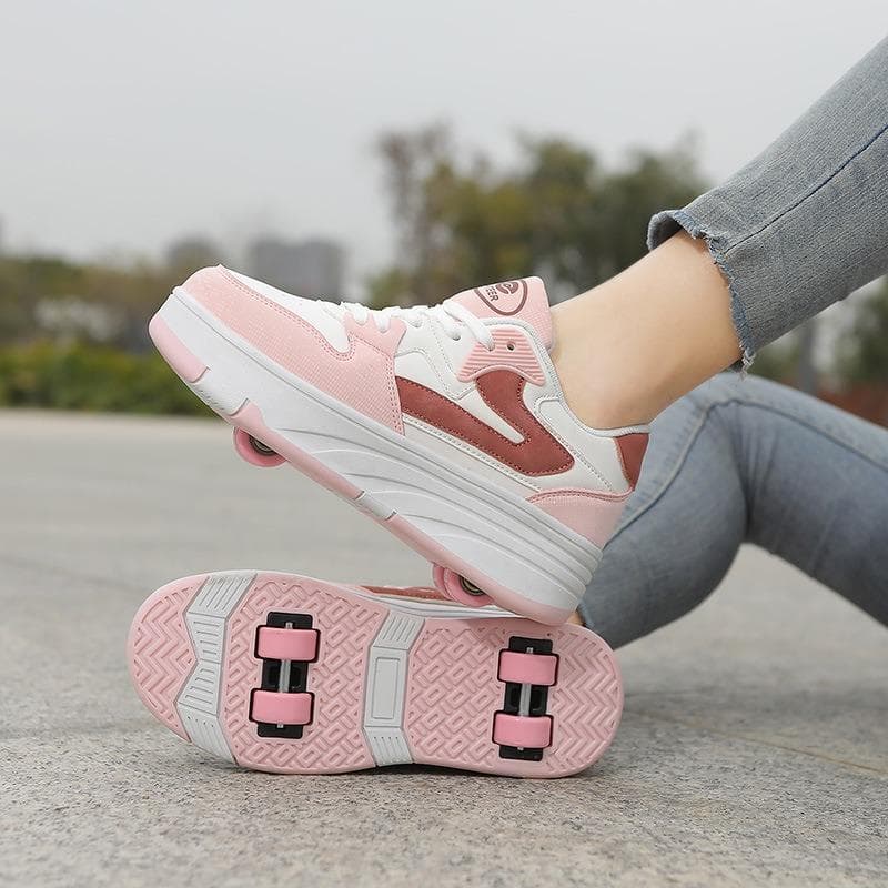 Children's Roller Shoes Boys Four-wheeled Girls Sports Roller Skating Walking Wheel Shoes Deformed Roller Shoes 32
