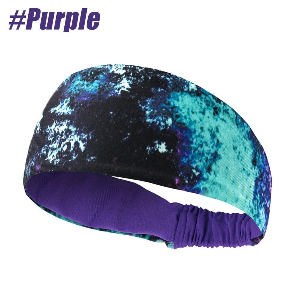 1Pcs Men Women Headband Sweatband Sports Headband for Running Working Out Performance Stretch Moisture Wicking purple