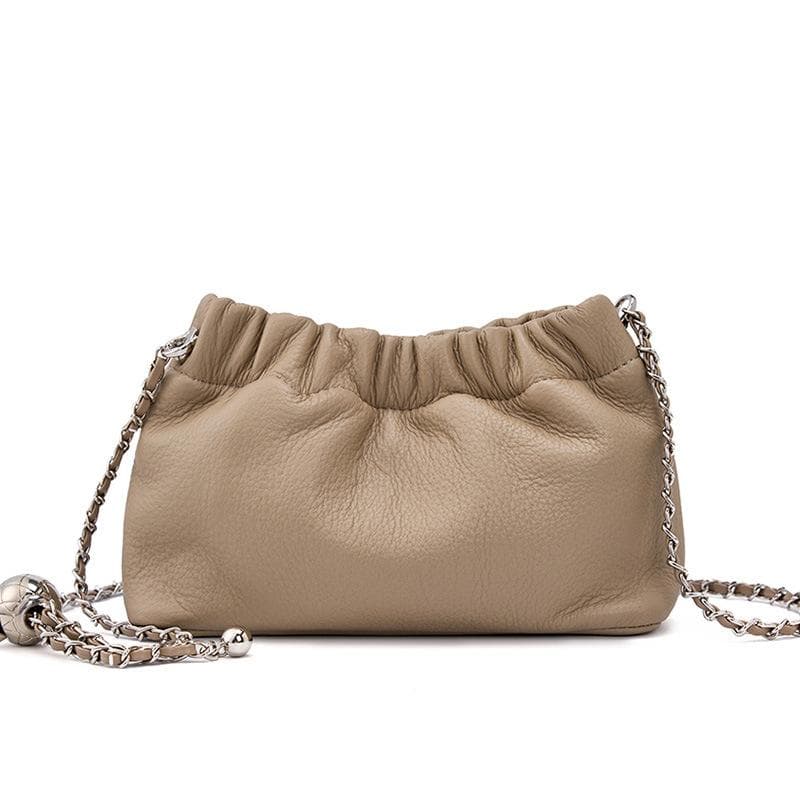 Popular Chain Underarm Bag Women's Advanced Cloud Pleated Bag Women's Foreskin Single Shoulder Crossbody Bag Gold Ball Chain