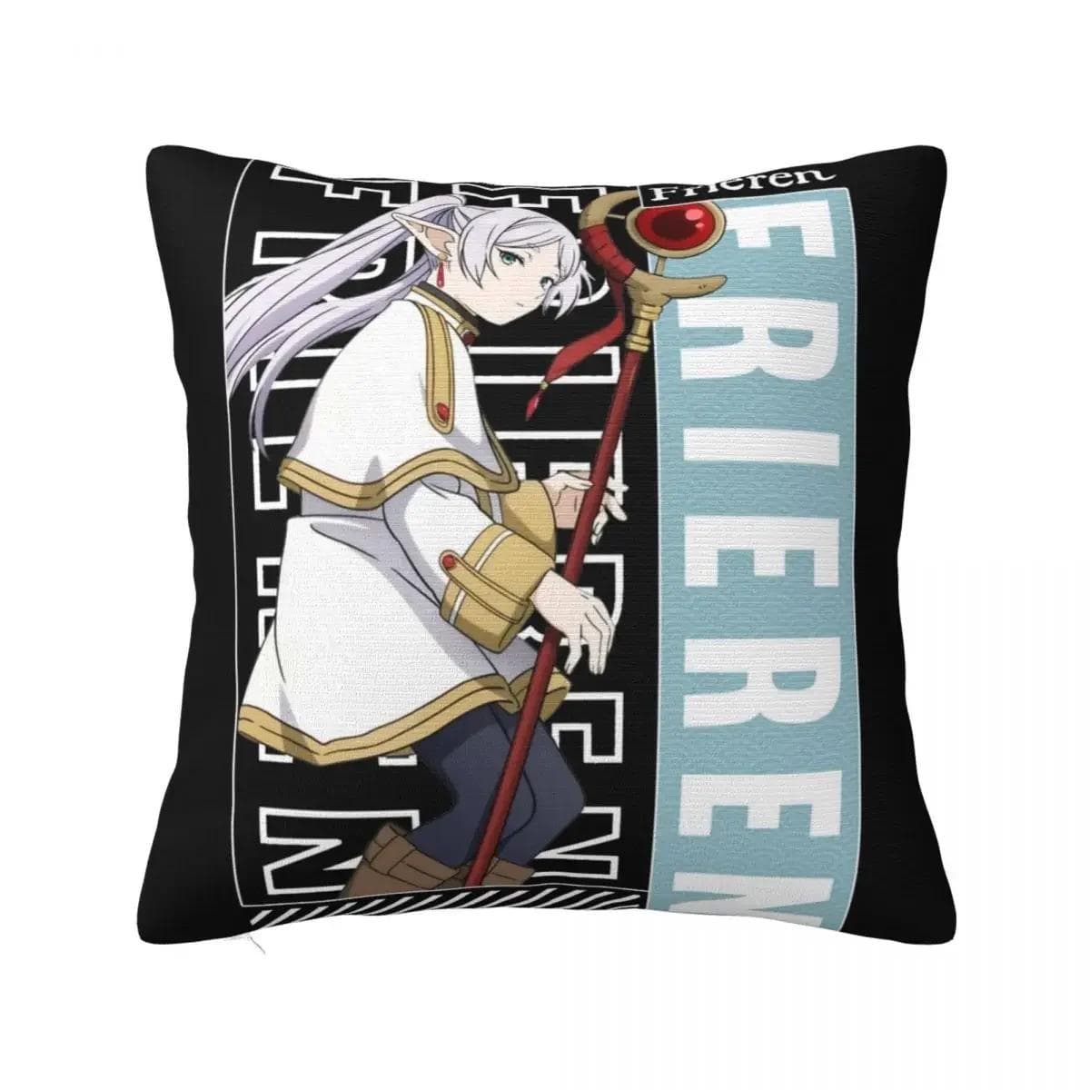 Frieren Anime Sousou No Frieren Pillow Cases Cushion Cover Vintage Zippered Decorative Pillowcase for Home 45x45cm pink