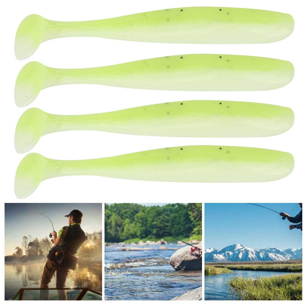 20PCS 7.5cm Soft Plastic Fishing Lures t tail Grub Worm Baits Fish Tackle Accessory