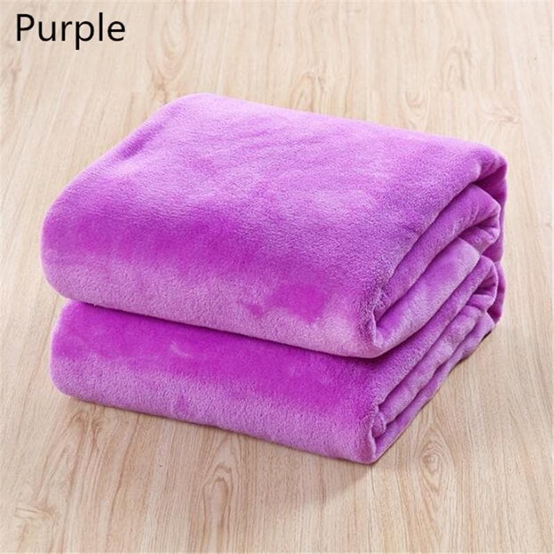 2020 Home Textile Flannel Weighted Blanket Super Warm Soft Solid Blankets 70x100/150x200/180x200/200x230cm 50cm by 70cm purple