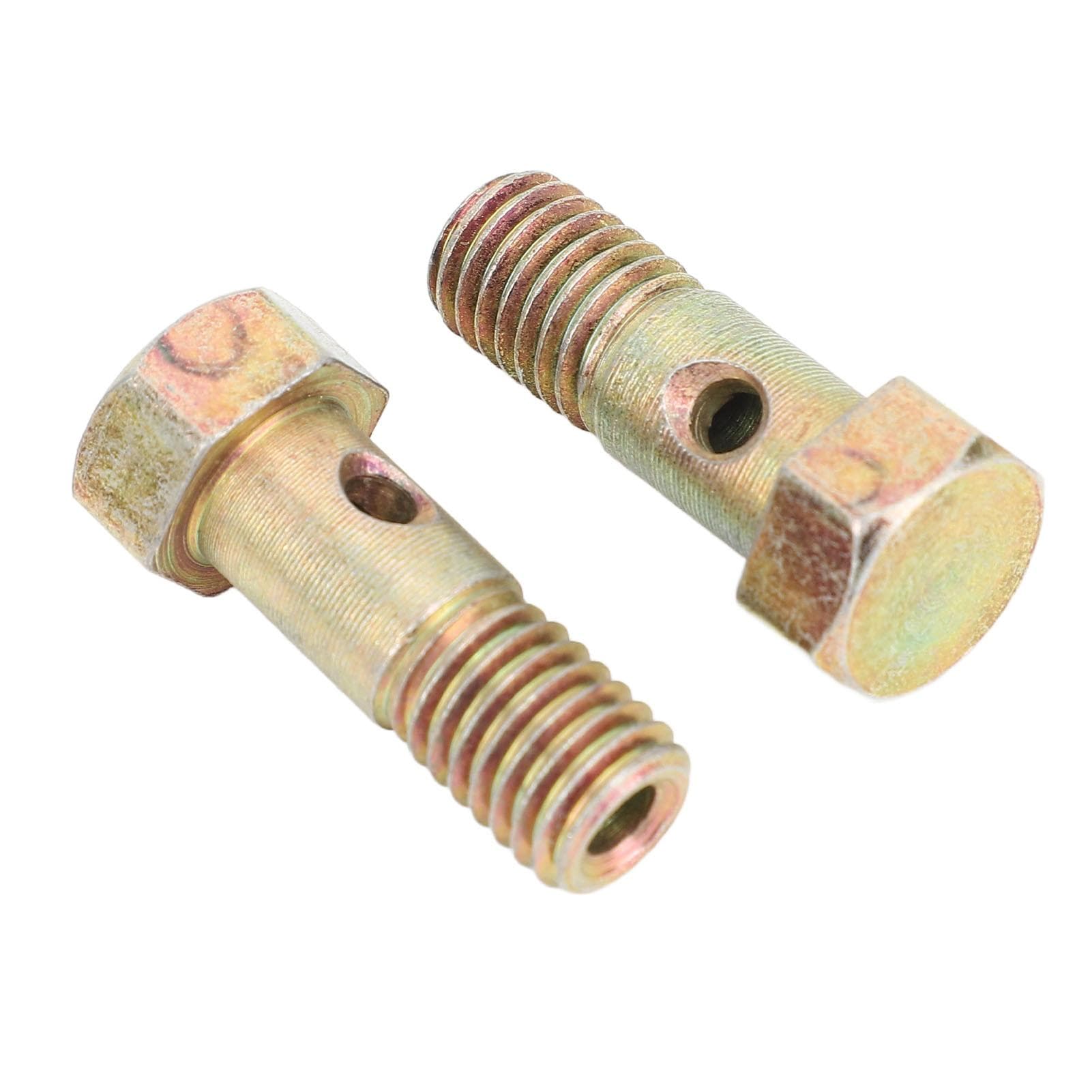 Pair of M10x1.5 Caliper Brake Hose Banjo Bolt Set Stainless Steel Brake Line Hose Bolts with Crush