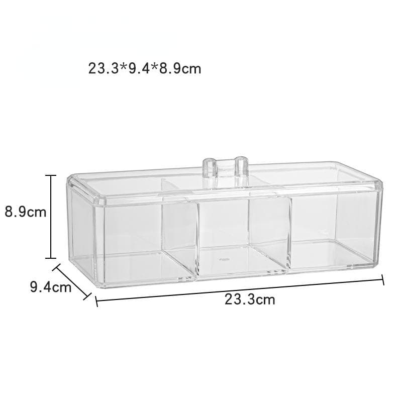 Transparent Cosmetic Storage Box Makeup Organizer Cotton Swab Cotton Pad Storage Box Desktop Acrylic Organizer Box clear