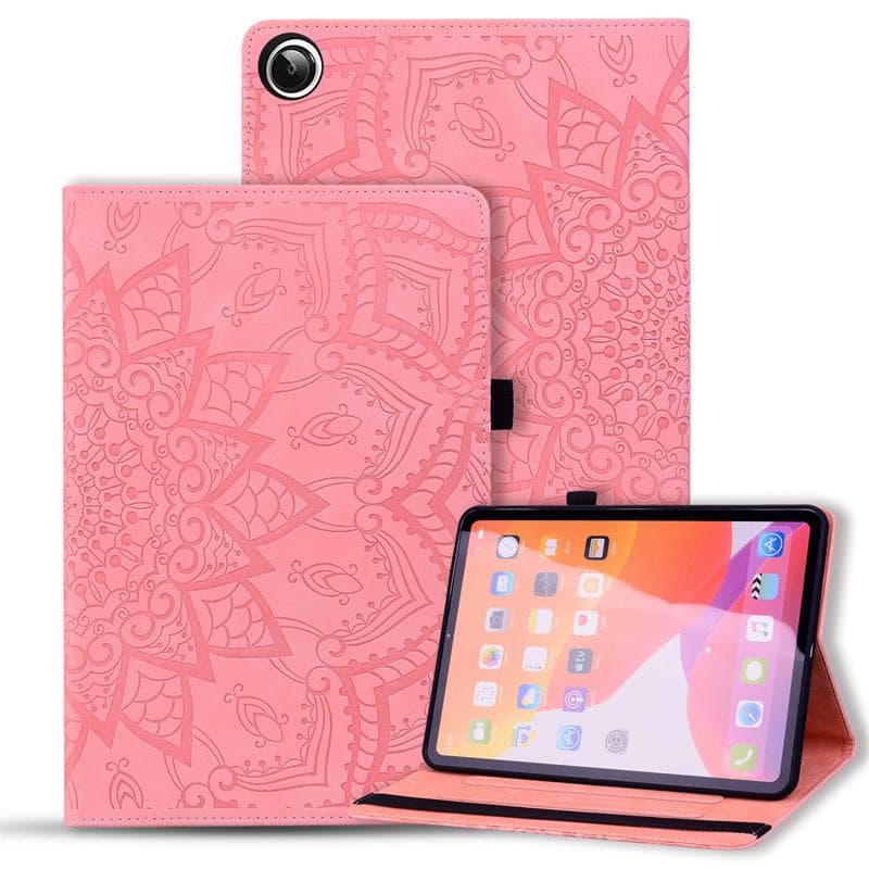 Suitable for Galaxy Tab A9+ 8-inch 11-inch protective cover calf pattern business flat Vinyl pink