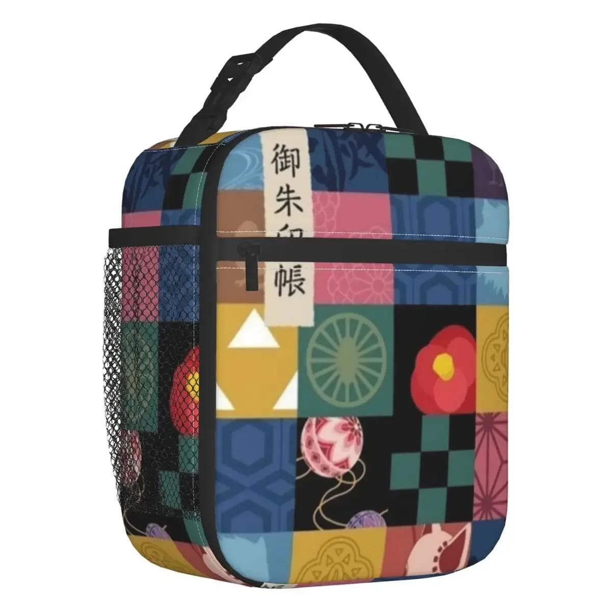 Kitsune No Yaiba Thermal Insulated Lunch Bag Women Manga Demon Slayer Resuable Lunch Tote for School Multifunction Food Box 26x21x11CM green