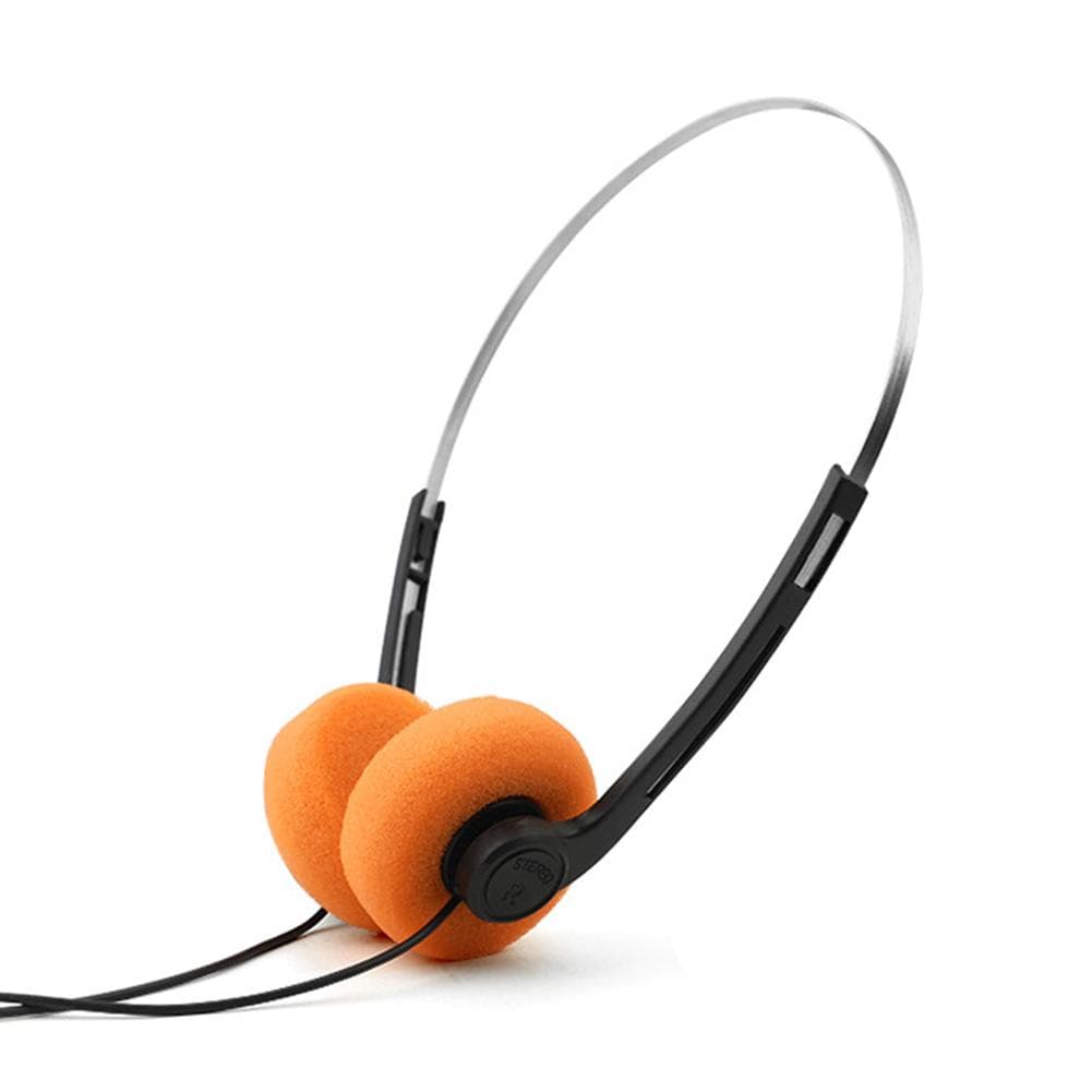 3.5MM Retro Nostalgic Earphones MP3 Earphones Personalized Walkman Classic Sports CD Photography Props Wired Headphones orange