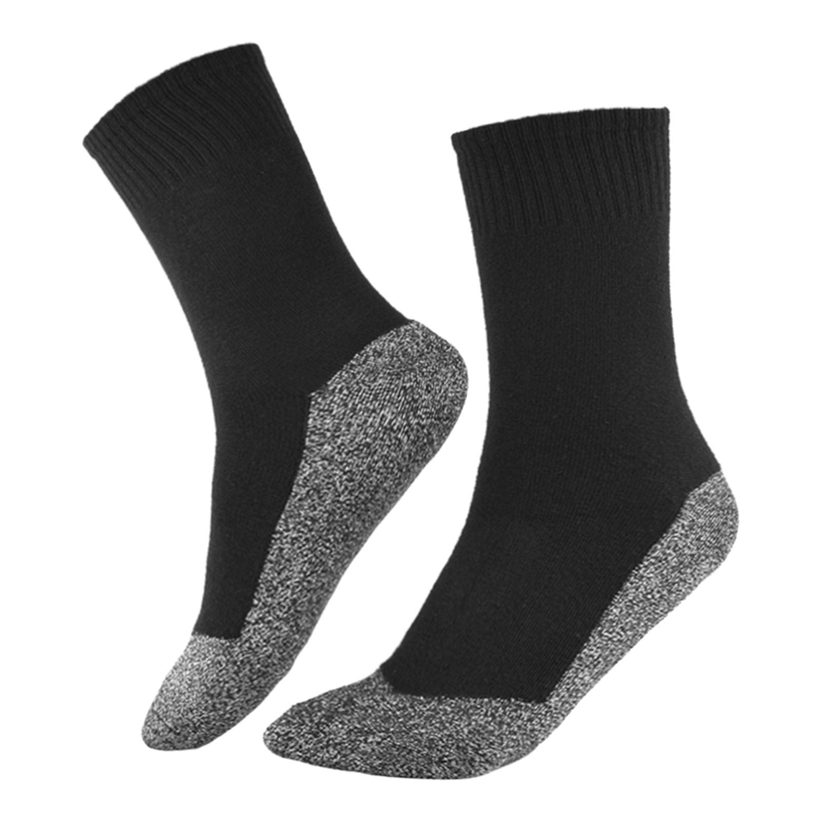 1 Pair of Compression Socks Aluminized Fiber Warm Socks Women Men Winter Thermal Socks for Skiing black