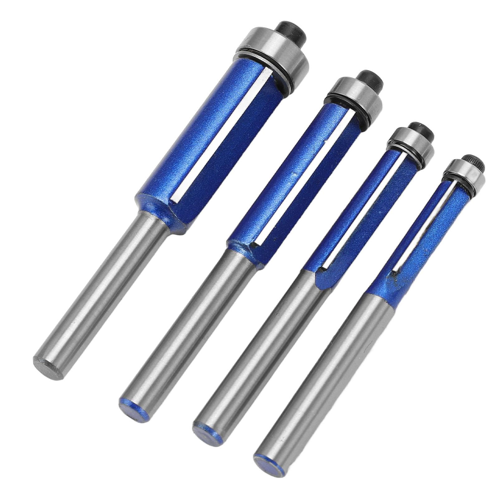 4Pcs Trim Bit Depth Adjustable Wear Resistance Strong Incisive Edge 14in Shank Router Bit
