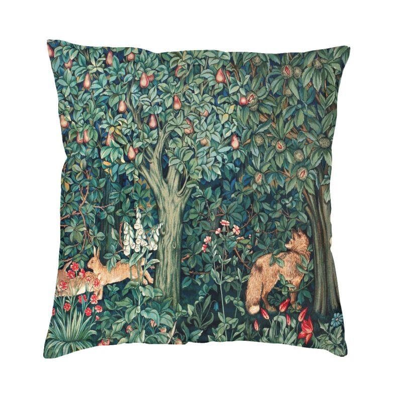 Luxury Fox And Hares By William Morris Cushion Cover 45x45cm Velvet Floral Textile Pattern Throw Pillow Case for Car Pillowcase 40x40cm 16x16in