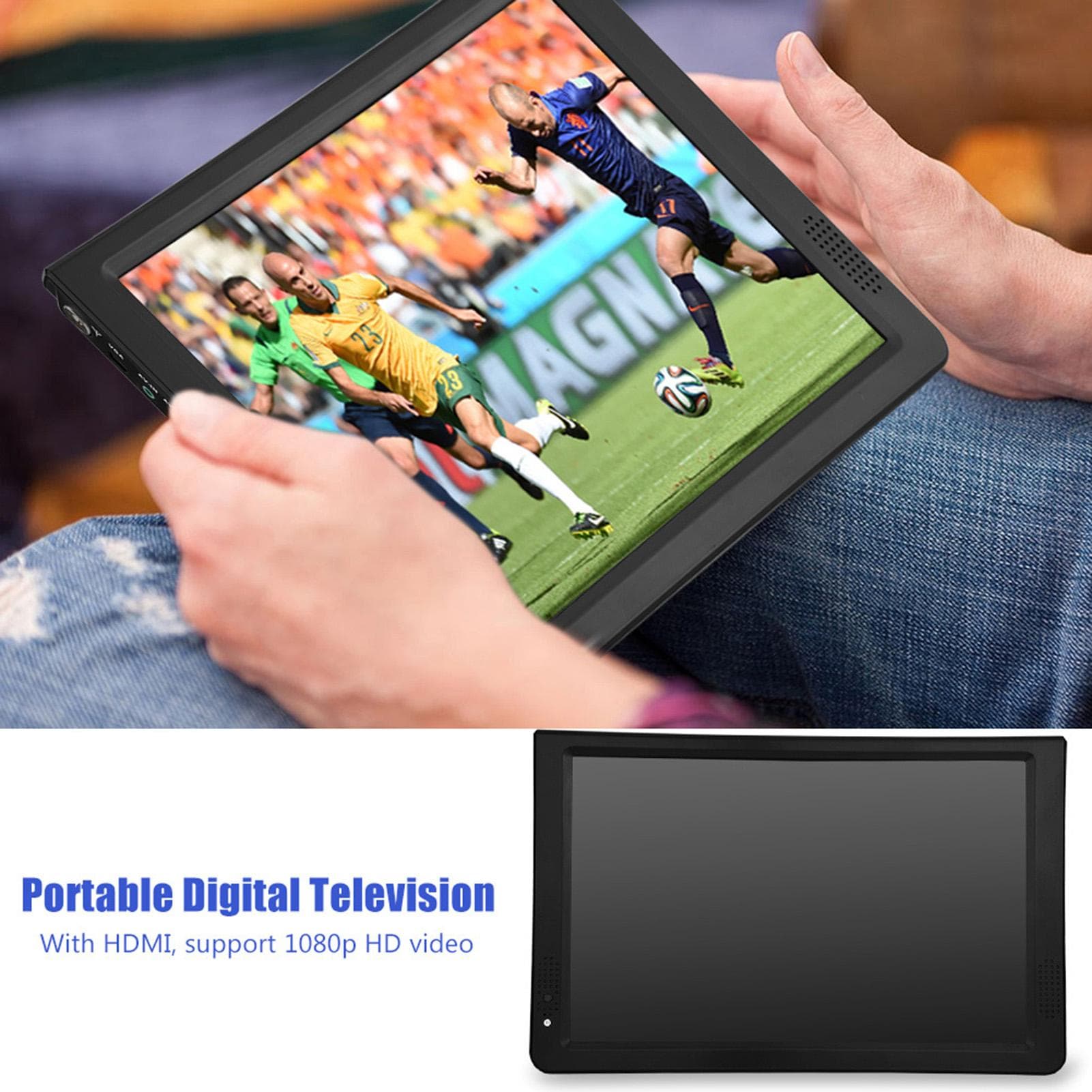 LEADSTAR ISDB‑T USB Portable Digital TV Television HD Video Player (12in) EU Plug white