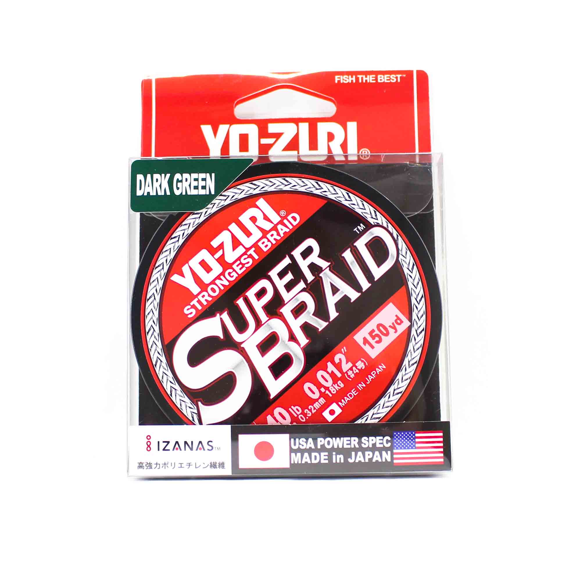 Yo Zuri Duel P.E Line Super Braid 150YDS 40Lbs 0.32mm Green R1260-DG 1187 green
