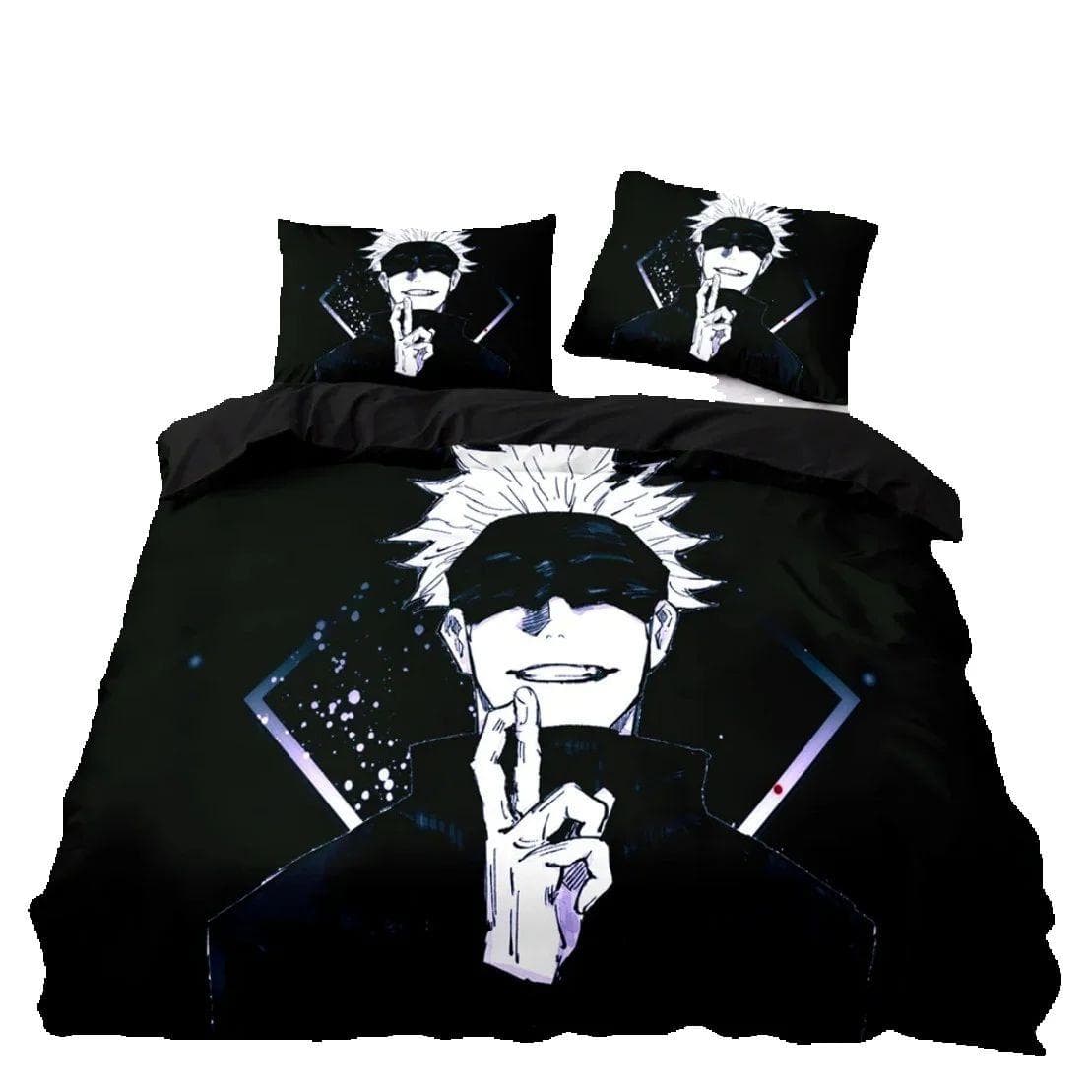 Satoru Gojo Quilt Cover and Pillowcases Single/Double/Queen/King,Japan Famous Anime Duvet Cover Sets,Jujutsu Kaisen Bedding Set 200x230cm 3pcs