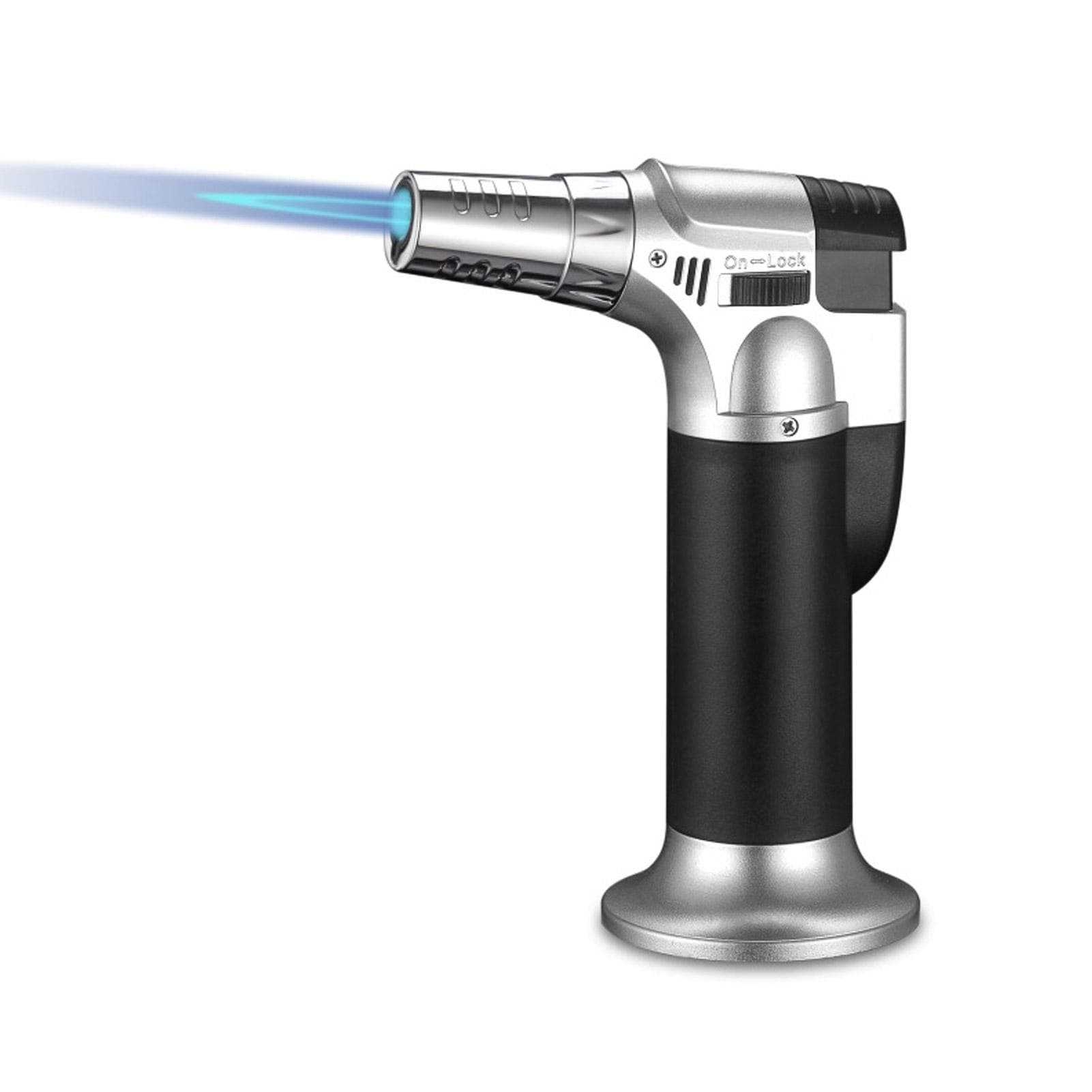 Butane Torch Adjustable Flame Multipurpose Industrial Torch Welding Refillable Kitchen Torch silver