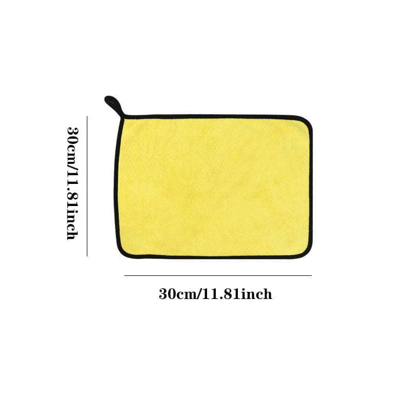 Soft Car Washing Towel Microfiber Towel Car Cleaning Drying Cloth Car Care Cloth Detailing Car Wash Towel Car Accessories 30*30cm/11.81*11.81inch yellow