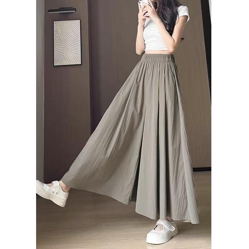 Korean Lazy Style Yamamoto Skirt and Pants for Women In Summer New High-waist Casual Skirt Drooping Ice Silk Wide-leg Pants XXL