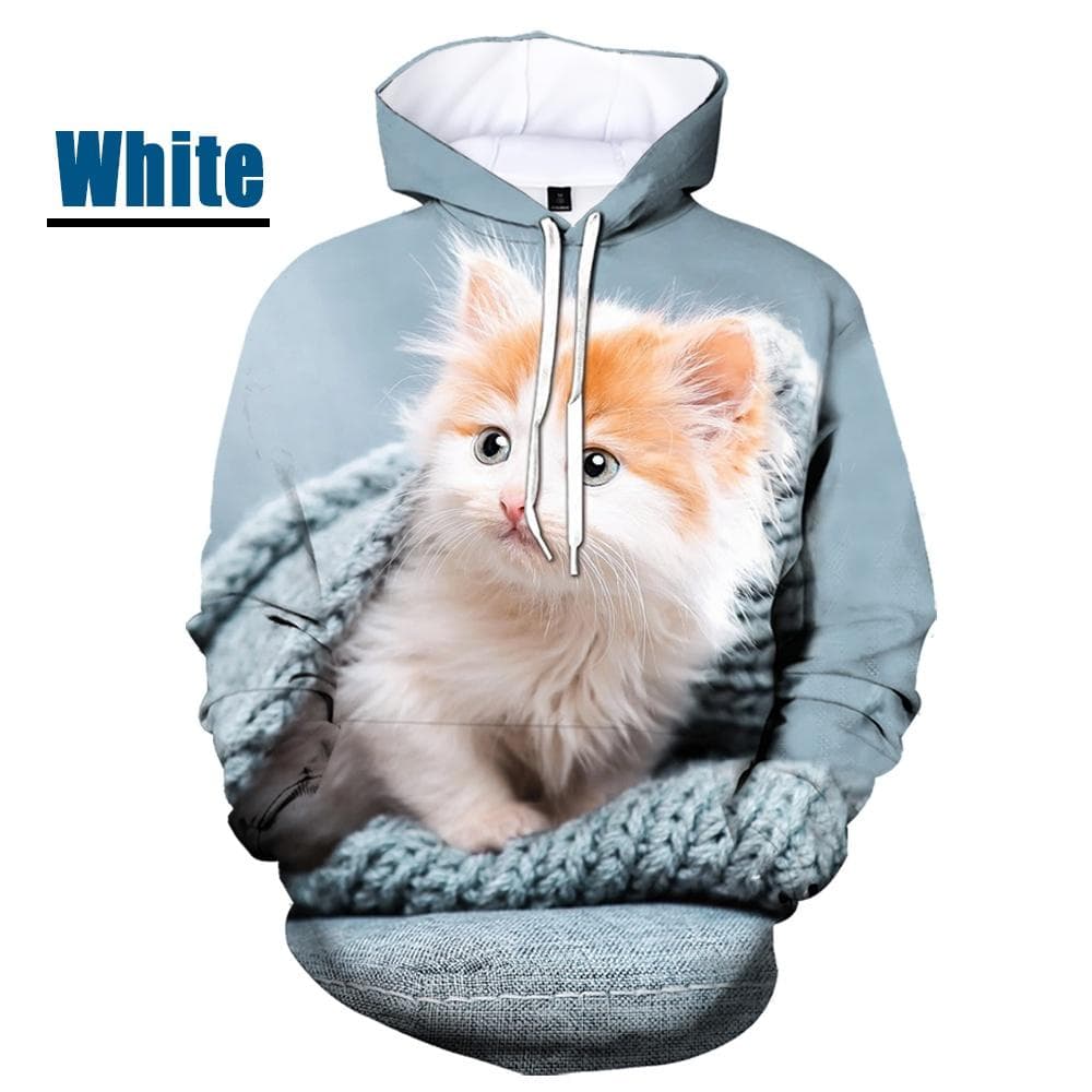 New Fashion Cat Hoodies 3D Animal Cat Printed Hoodie Casual Men Women Hooded Pullovers S