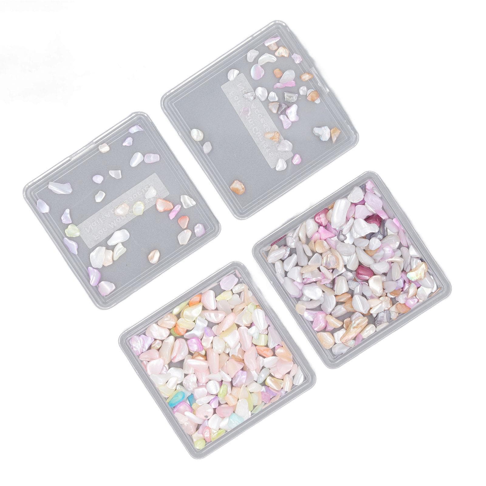 2 Box Seashell Slices Nail Art Supplies Irregular Colorful Aurora Glitter Nail Art Sequins