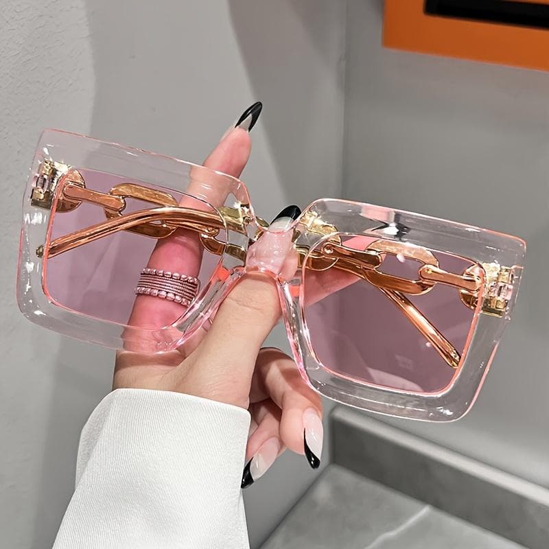 Luxury square fashion glasses for women casual candy color anti glare sun shades beach party travel stylish accessory