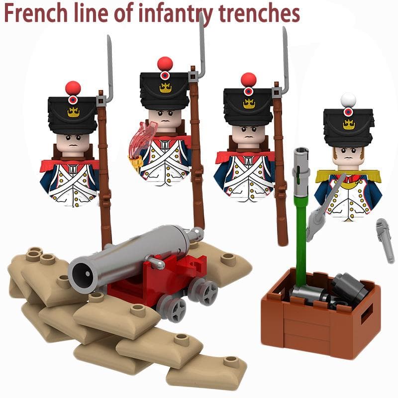 Medieval Napoleonic Wars British Naval Artillery Trench Figure Mini Guns Sword Armas Blocks Toys Kids Brithday Gift Boys Girls About 4.5cm