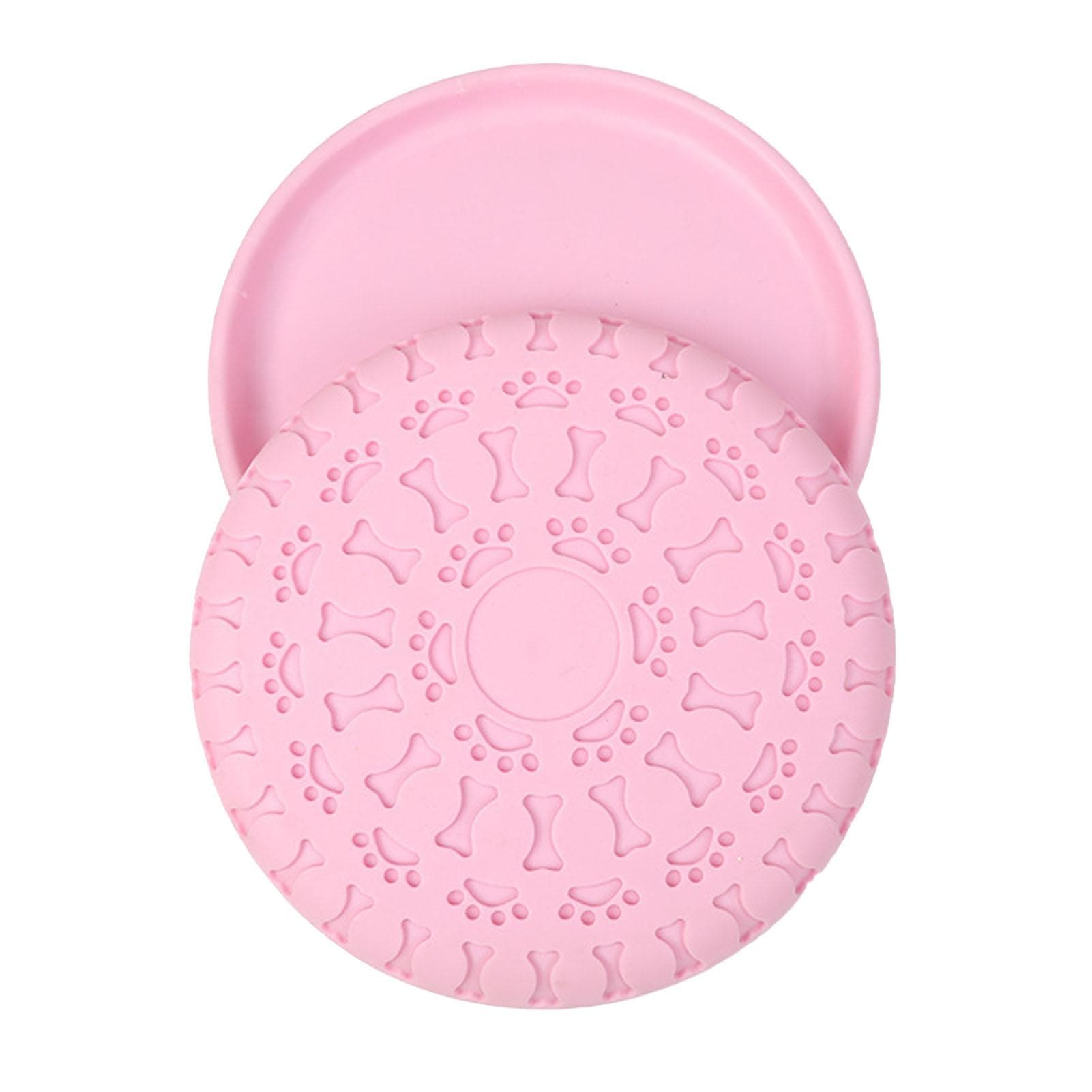 Dog Flying Disc Toy Bite Resistant Flexible TPR Pet Flying Disk Bowl for Water Food Feeding pink