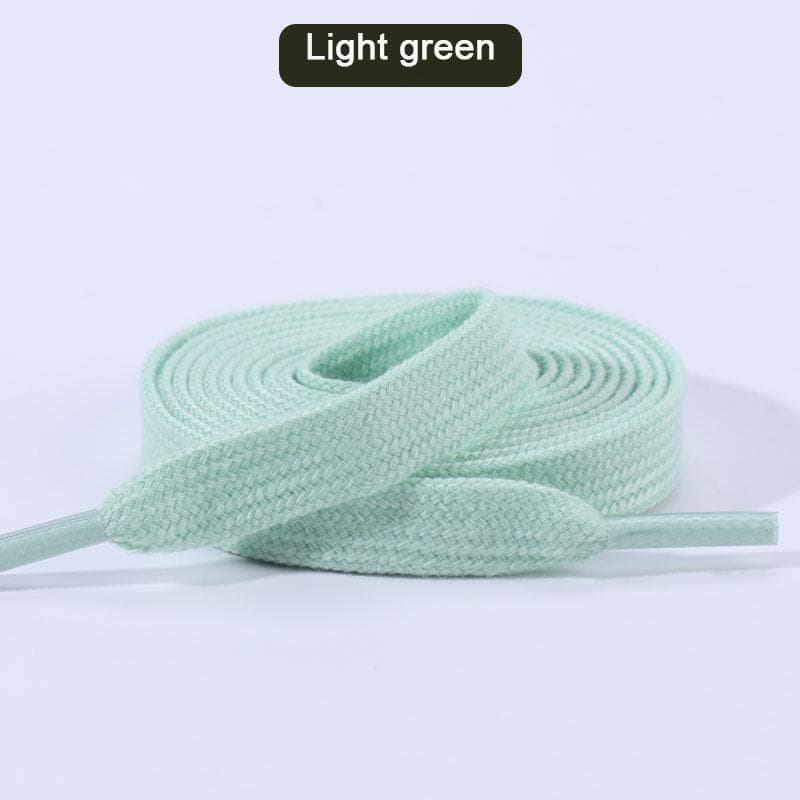 New Flat Shoelaces for Sneakers Classic Canvas Sports Shoe Laces Women Men Shoelace Solid Double Cotton Shoestrings 1 Pair 80cm light green