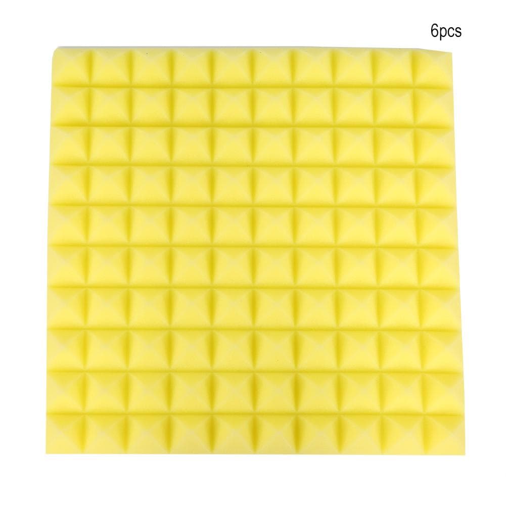 50*50*5cm 6Pcs Pyramid Shape Sound Absorbing Soundproofing Cotton Foam (Black)