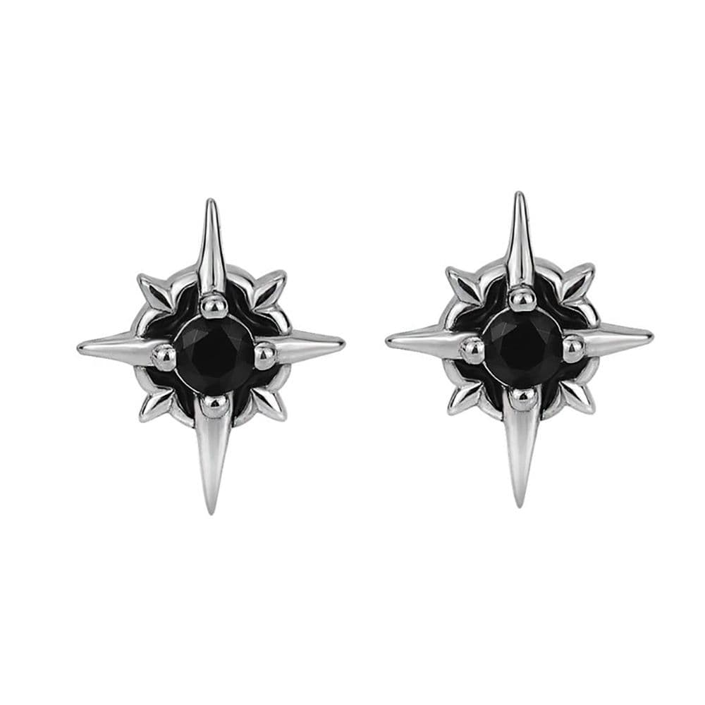 Delicate Trendy Korean Simple Alloy Diamond Earrings Fashion Jewelry Stud Earrings Earrings for Men black
