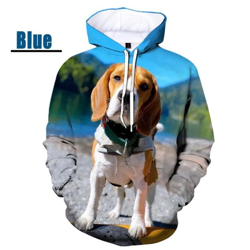 New Fashion Animal Dog Beagle Funny Sweatshirt Men and Women 3D Printing Casual Long-sleeved Hoodies XL
