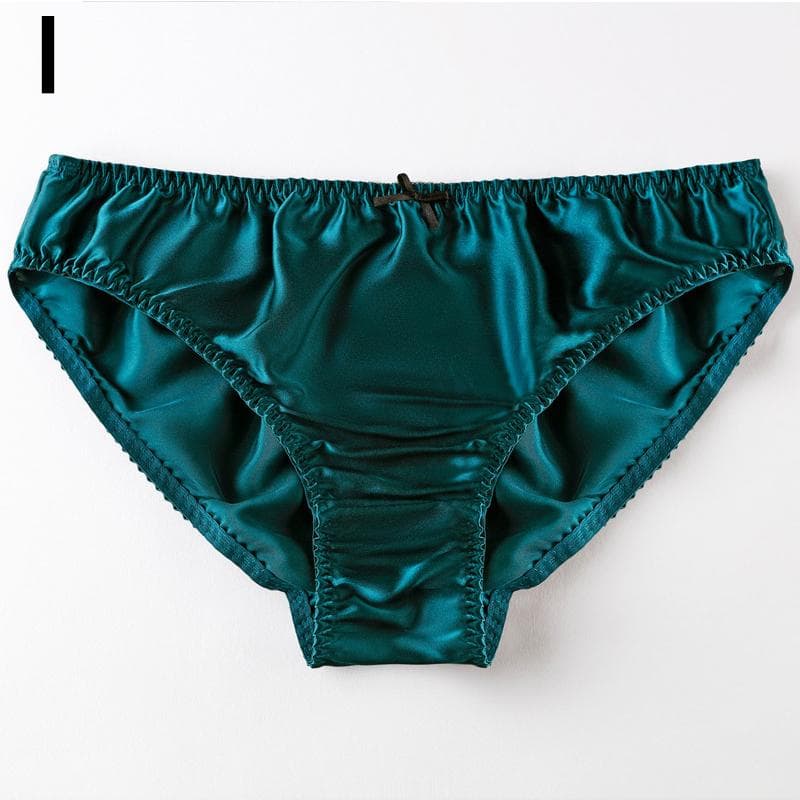 Sexy Women Ladies Satin Silky Briefs Panties Lingerie Underwear Knickers Large Size L peacock blue