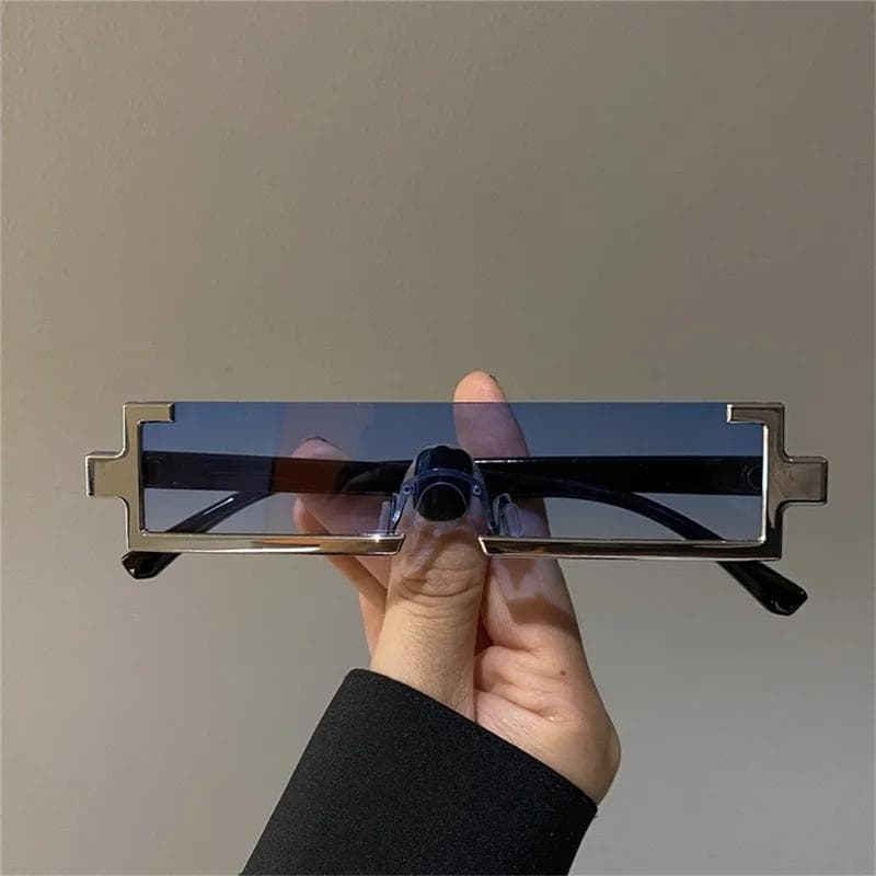 Vintage Fashion Sunglasses Rimless Rectangle Gradient UV400 Summer Travel Sun Glasses Personality Shades 1PC