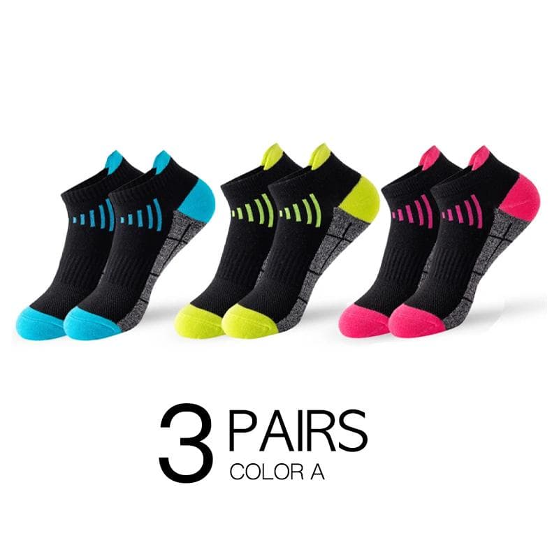 3/6Pairs Organic Cotton Women Socks Ankle Breathable Run Sports Sock Black Pink Casual Athletic Summer Thin Men Short Sokke EU35-42