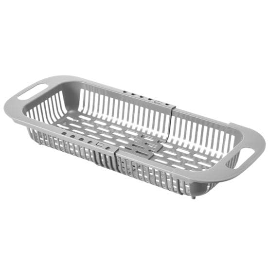 Retractable Drain Basket Over-the-sink Multifunction Food Grade Extendable Fruit Vegetable Washing Drainer Colander Strainer Bowl Tableware Container grey