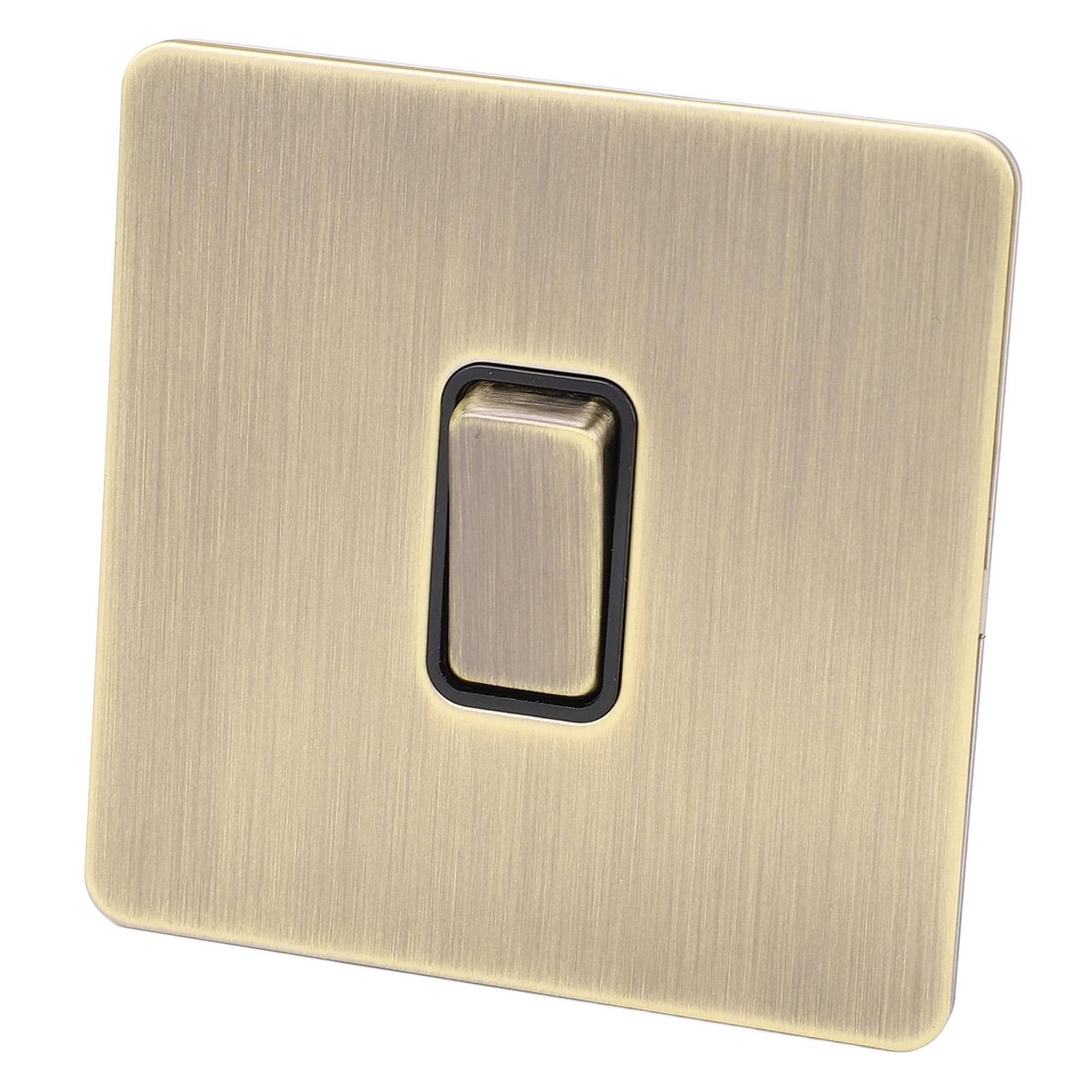 Wall Toggle Switch Single Open Rocker Double Control AC250V Square Edge Antique Brass Stainless