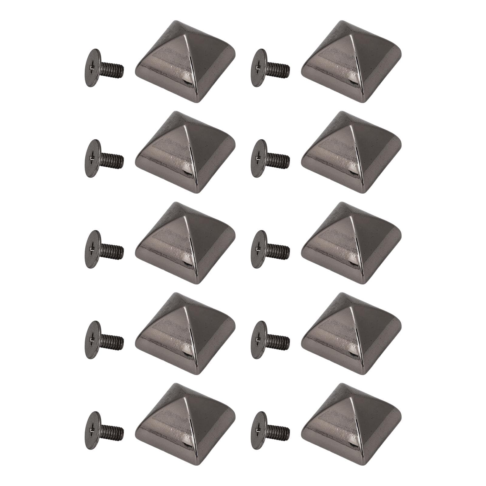 20 Sets Square Pointed Screw Rivets Set Zinc Alloy Pyramid Punk Leather Goods Bags Repair Kits for gray