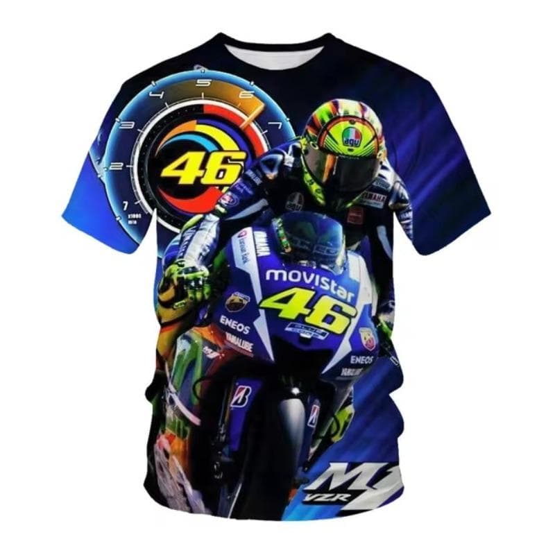 Summer and Summer Hot Selling Round Neck Motorcycle Youth 3D Printed Men's T-shirt Daily Casual Personalized Trendy Top 6XL