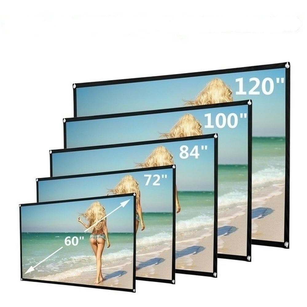 Portable Foldable Projector Screen HD 16:9/4:3 White 120 Inch Diagonal Projection Screen Home Theater 120 inches(4/3) white