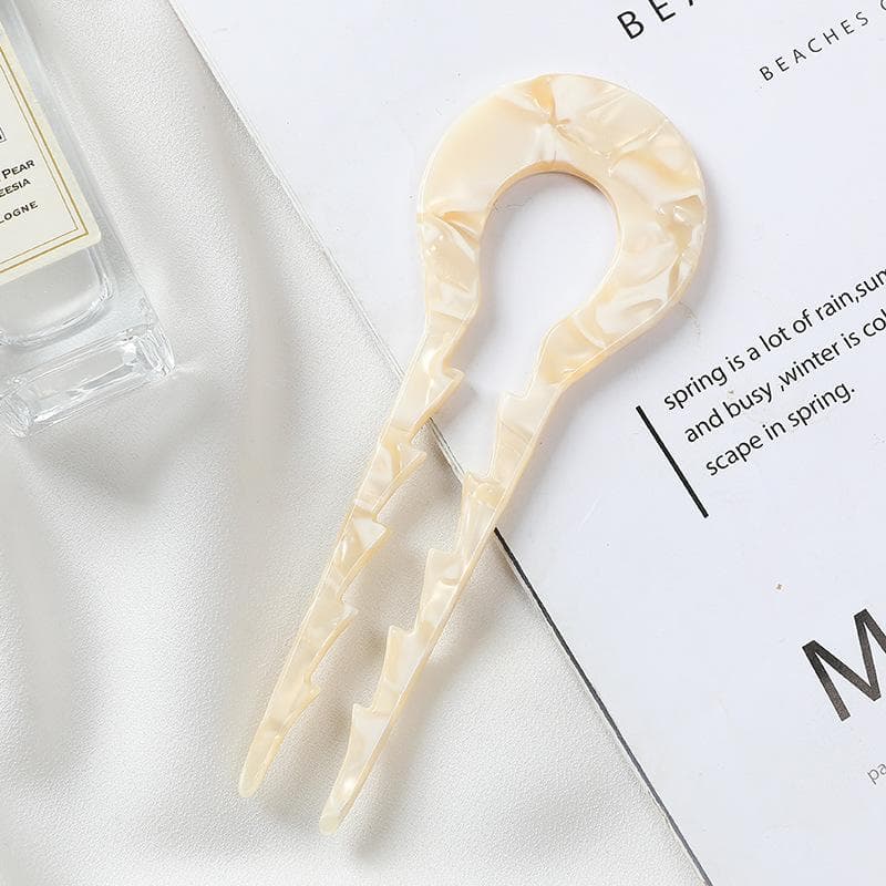 U-Shaped Hairpin Hair Fork Trendy Acetic Acid Material Hair Clip Headwear Accessories for Women Retro Jewelry