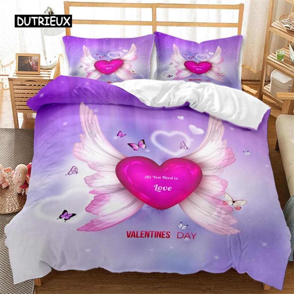British Style Duvet Cover Set Cartoon Small Fresh I Love Paris Bedding Set for Kid Teen Polyester Paris Street Scene Quilt Cover EU single(135x200cm)