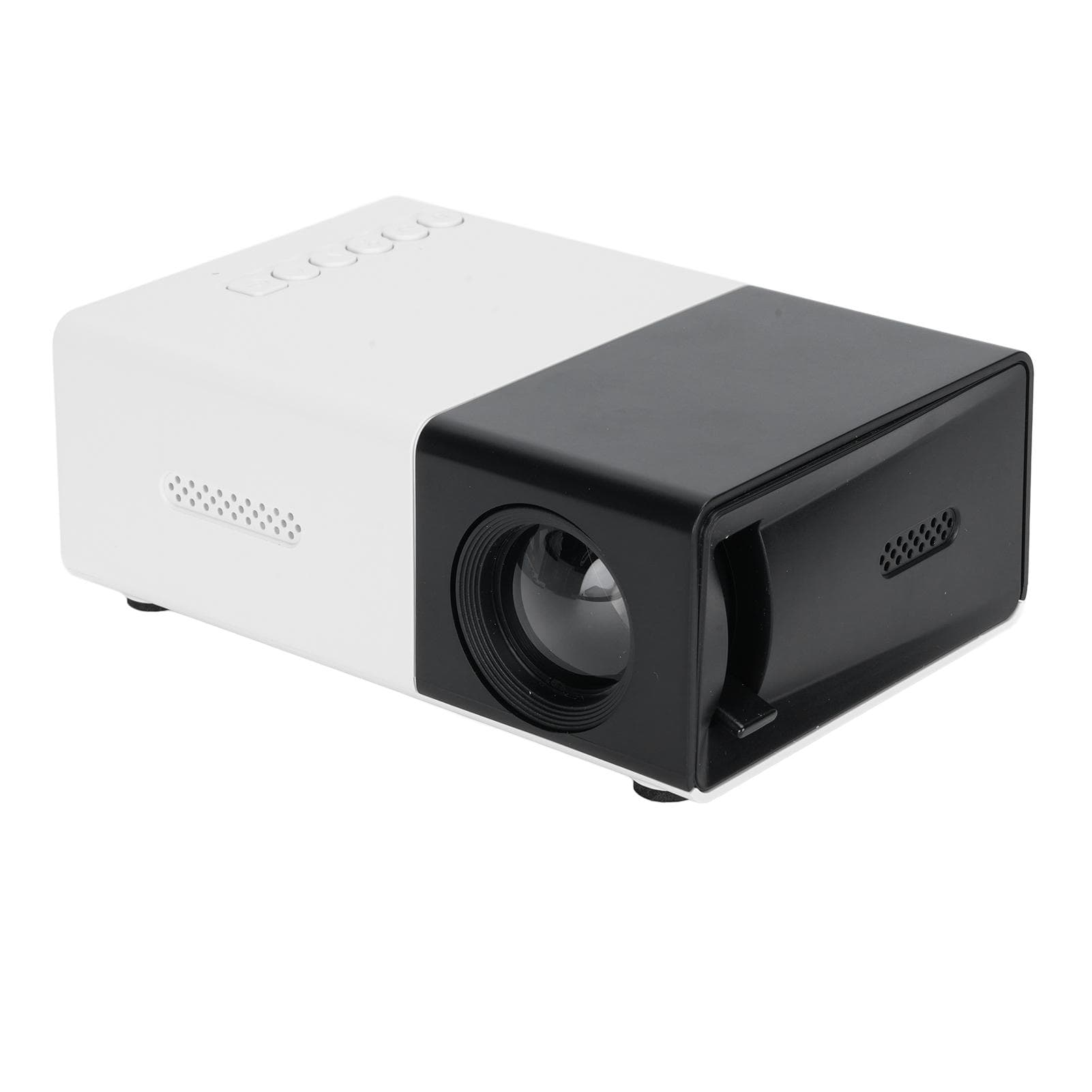 Projector 1080P LED Projector Black White Portable Projector for Home Theater Outdoor Use 5V 2A