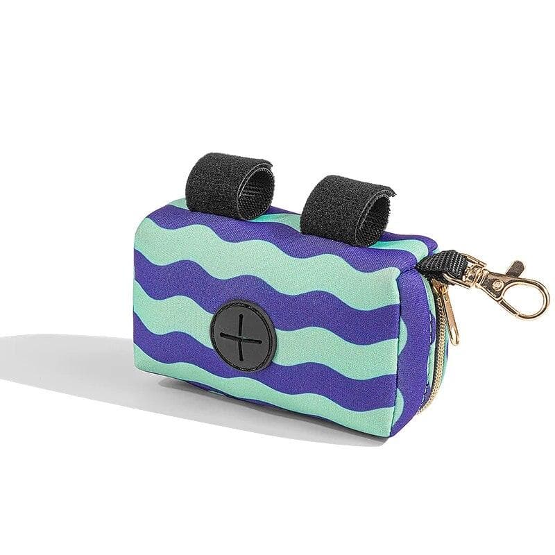 Large Capacity Dog Leash Bag Holder Neoprene Dog Poop Bag Holder Waste Bag Dispenser Pet Supplies blue