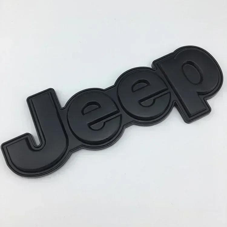 For Jeep Car Front Hood Emblem for JEEP Grand Cherokee Wrangler Renegade Patriot Liberty Compass Rear Trunk Side Badge Sticke matte black