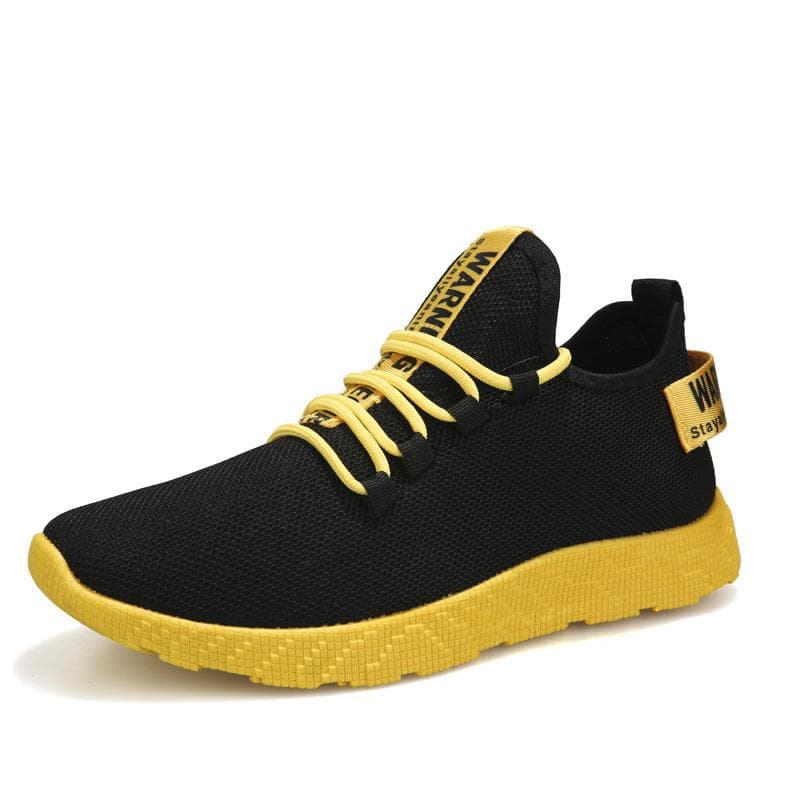 Spring Men's Shoes Trend Casual Shoes Korean Version Couple Sports Leisure Running Shoes Breathable Net Red Shoes 44 yellow