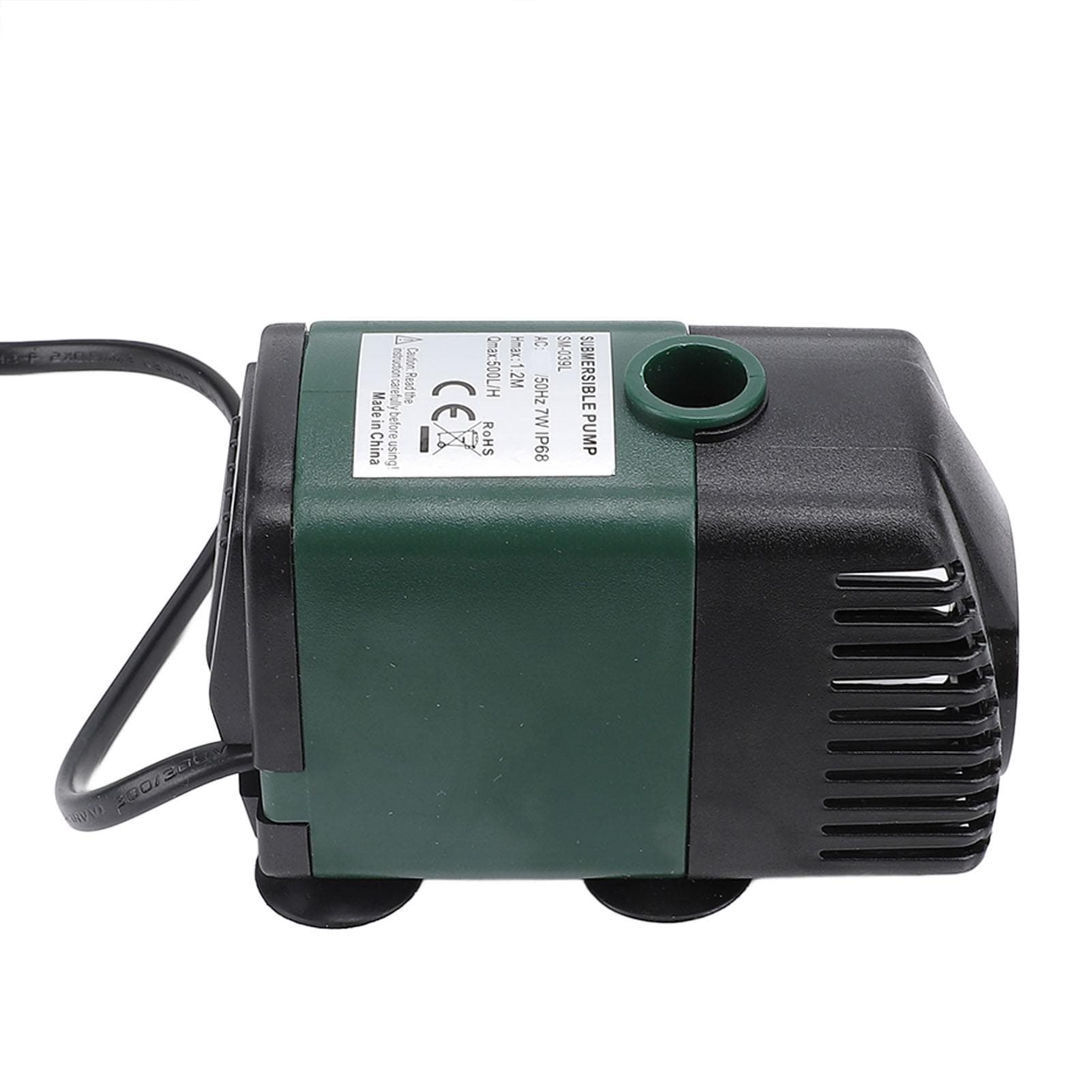 Submersible Fountain Water Pump Small Outdoor IP68 Protecting 7W 500LH for Aquarium Fish Tank Pond