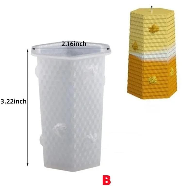 1PC DIY 3D Bee Honeycomb Aromatherapy Candle Mold Handmade Crystal Epoxy Resin Craft Tool Silicone Mold style B