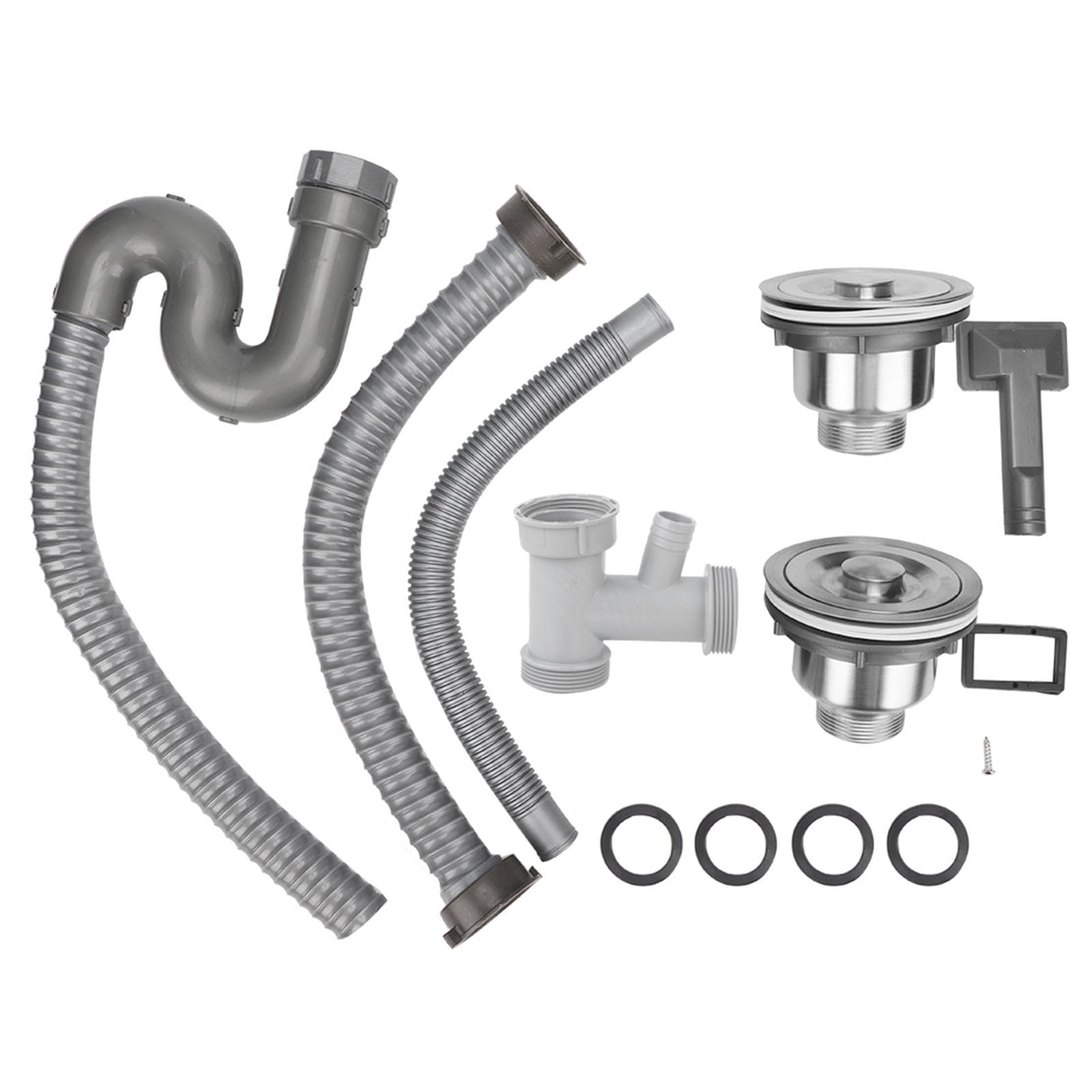 Stainless Steel S Bending Pipe Bathroom Basin Sink Water Drain Plug Draining Tool